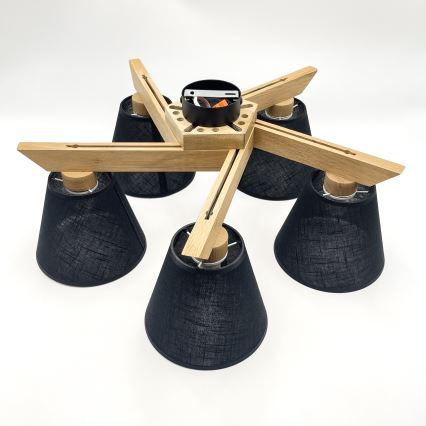 Brilagi - LED  Полилей за повърхностен монтаж ANTHONY 5xE14/40W/230V дъб/черен