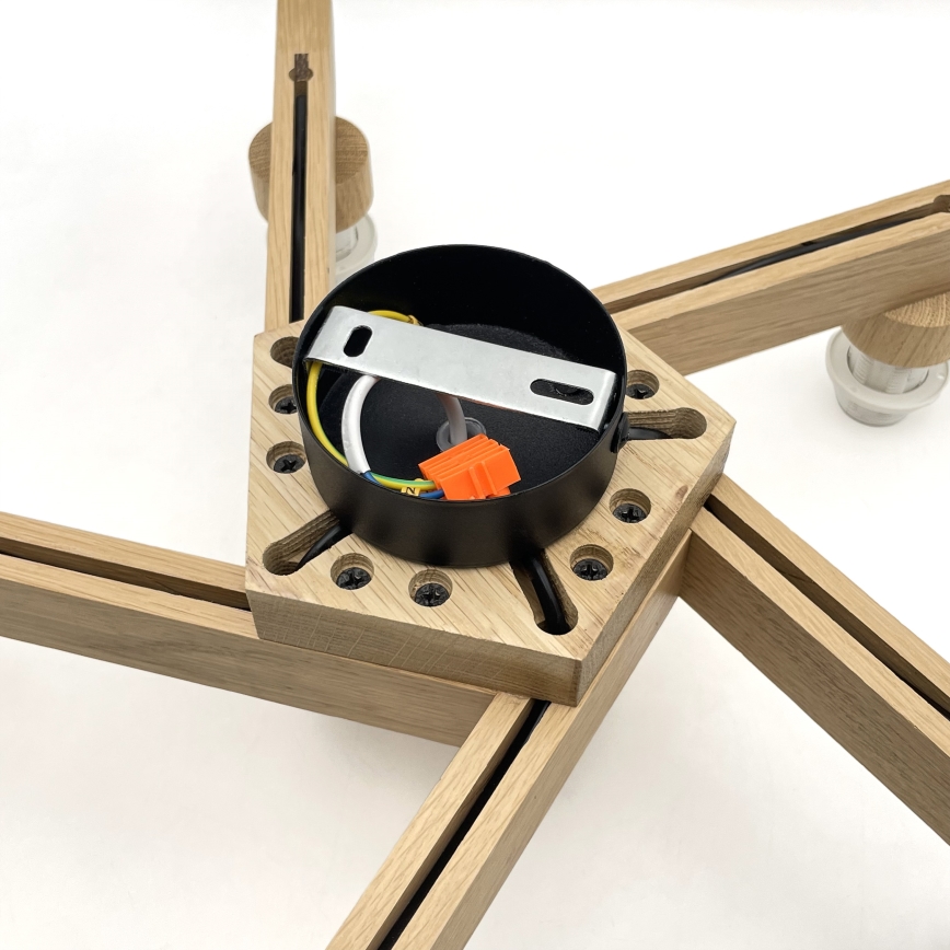 Brilagi - LED  Полилей за повърхностен монтаж ANTHONY 5xE14/40W/230V дъб/черен