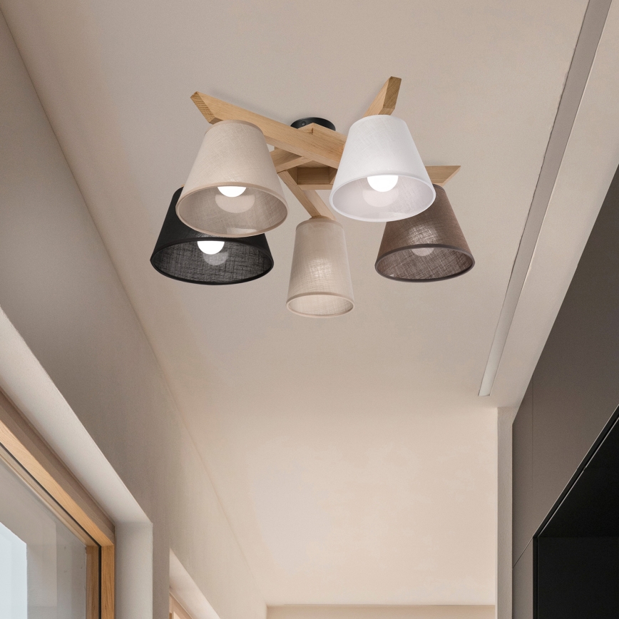 Brilagi - LED  Полилей за повърхностен монтаж ANTHONY 5xE14/40W/230V дъб