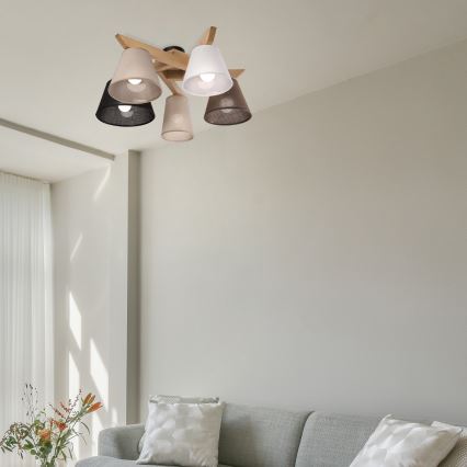 Brilagi - LED  Полилей за повърхностен монтаж ANTHONY 5xE14/40W/230V дъб