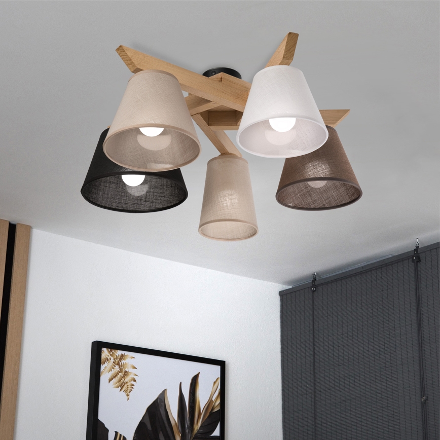 Brilagi - LED  Полилей за повърхностен монтаж ANTHONY 5xE14/40W/230V дъб