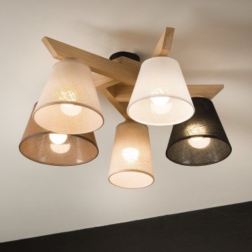 Brilagi - LED  Полилей за повърхностен монтаж ANTHONY 5xE14/40W/230V дъб