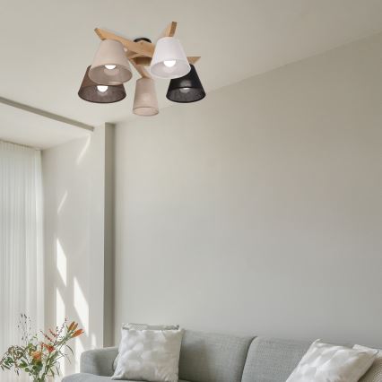 Brilagi - LED  Полилей за повърхностен монтаж ANTHONY 5xE14/40W/230V дъб