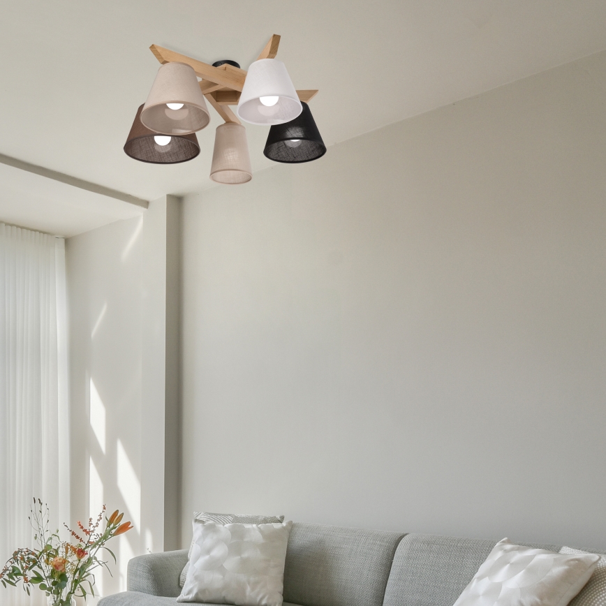 Brilagi - LED  Полилей за повърхностен монтаж ANTHONY 5xE14/40W/230V дъб
