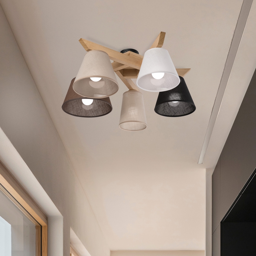 Brilagi - LED  Полилей за повърхностен монтаж ANTHONY 5xE14/40W/230V дъб