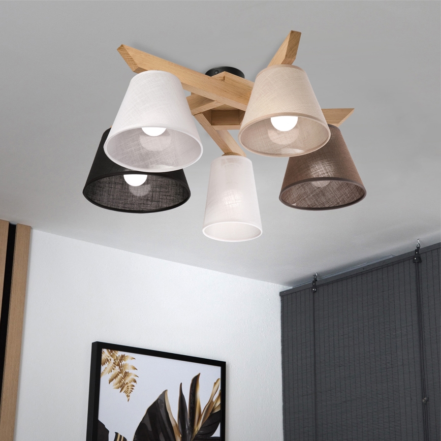 Brilagi - LED  Полилей за повърхностен монтаж ANTHONY 5xE14/40W/230V дъб