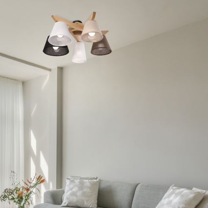 Brilagi - LED  Полилей за повърхностен монтаж ANTHONY 5xE14/40W/230V дъб