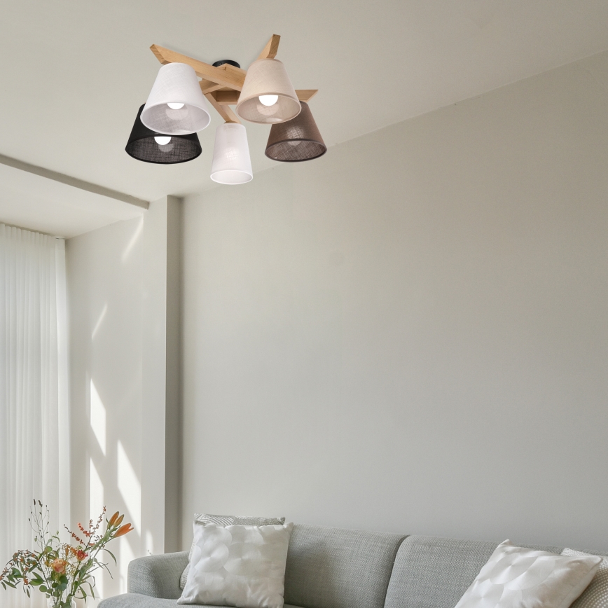Brilagi - LED  Полилей за повърхностен монтаж ANTHONY 5xE14/40W/230V дъб