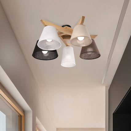 Brilagi - LED  Полилей за повърхностен монтаж ANTHONY 5xE14/40W/230V дъб