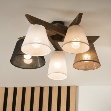 Brilagi - LED  Полилей за повърхностен монтаж ANTHONY 5xE14/40W/230V дъб