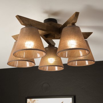 Brilagi - LED  Полилей за повърхностен монтаж ANTHONY 5xE14/40W/230V дъб/кафяв