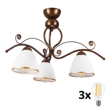 Brilagi - LED Полилей за повърхностен монтаж ANTICO 3xE27/60W/230V бронзова патина