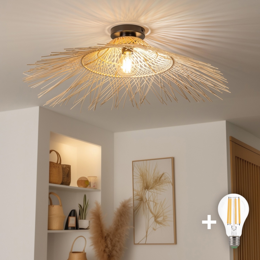 Brilagi - LED полилей за повърхностен монтаж CERIA BOHO 1xE27/40W/230V диам. 100 см бамбук