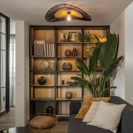 Brilagi - LED полилей за повърхностен монтаж CERIA BOHO 1xE27/40W/230V, Ø 80 см, черно/кафяво