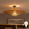 BRILAGI - LED полилей за повърхностен монтаж CERIA BOHO 1xE27/60W/230V Ø 70 см черно/кафяво