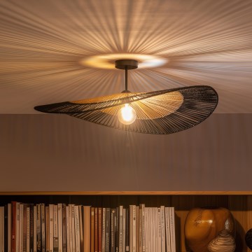 Brilagi - LED полилей за повърхностен монтаж CERIA BOHO 1xE27/60W/230V Ø 80 см черно/кафяво/черно