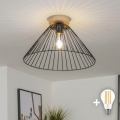 BRILAGI - LED полилей за повърхностен монтаж CERIA WIRE 1xE27/40W/230V Ø 45 см черен/дъб