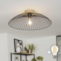 BRILAGI - LED полилей за повърхностен монтаж CERIA WIRE 1xE27/40W/230V Ø 60 см черен/дъб