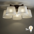 BRILAGI - LED полилей за повърхностен монтаж LATTE 5xE27/15W/230V бор/бял