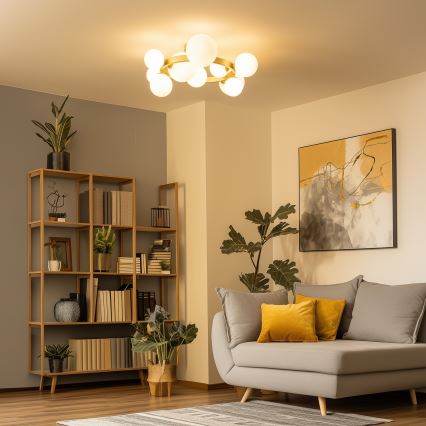 Brilagi - LED Полилей за повърхностен монтаж MILLA 10xG9/3W/230V златист/бял