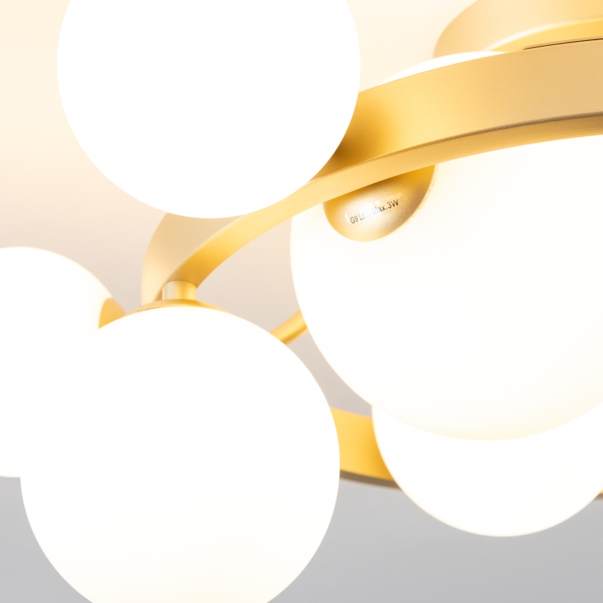 Brilagi - LED Полилей за повърхностен монтаж MILLA 10xG9/3W/230V златист/бял