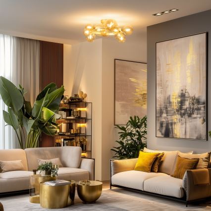 Brilagi - LED Полилей за повърхностен монтаж MILLA 10xG9/3W/230V златист