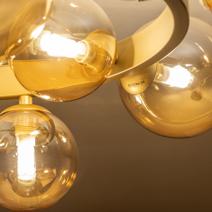 Brilagi - LED Полилей за повърхностен монтаж MILLA 10xG9/3W/230V златист