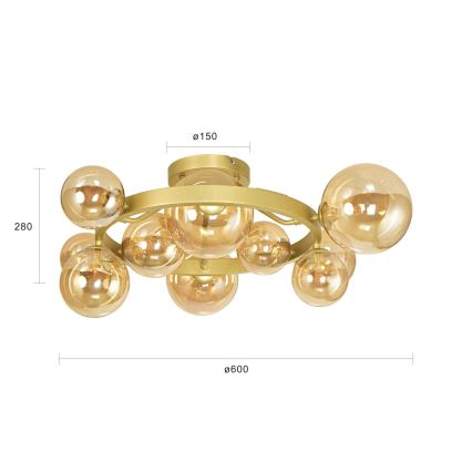 Brilagi - LED Полилей за повърхностен монтаж MILLA 10xG9/3W/230V златист