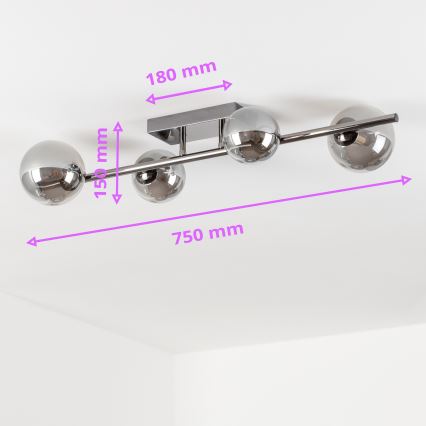 Brilagi - LED Полилей за повърхностен монтаж MILLA 4xG9/3W/230V лъскав хром/опушен