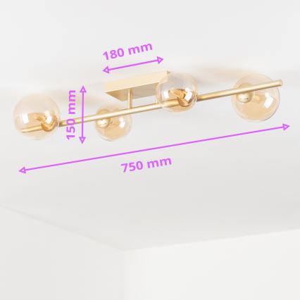 Brilagi - LED Полилей за повърхностен монтаж MILLA 4xG9/3W/230V златист