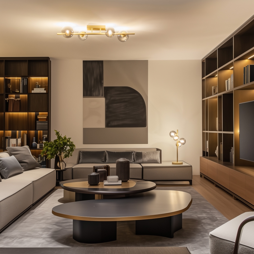 Brilagi - LED Полилей за повърхностен монтаж MILLA 4xG9/3W/230V златист/опушен