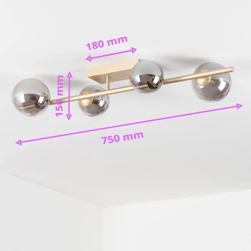 Brilagi - LED Полилей за повърхностен монтаж MILLA 4xG9/3W/230V златист/опушен