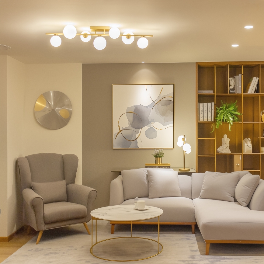 Brilagi - LED Полилей за повърхностен монтаж MILLA 7xG9/3W/230V златист/бял