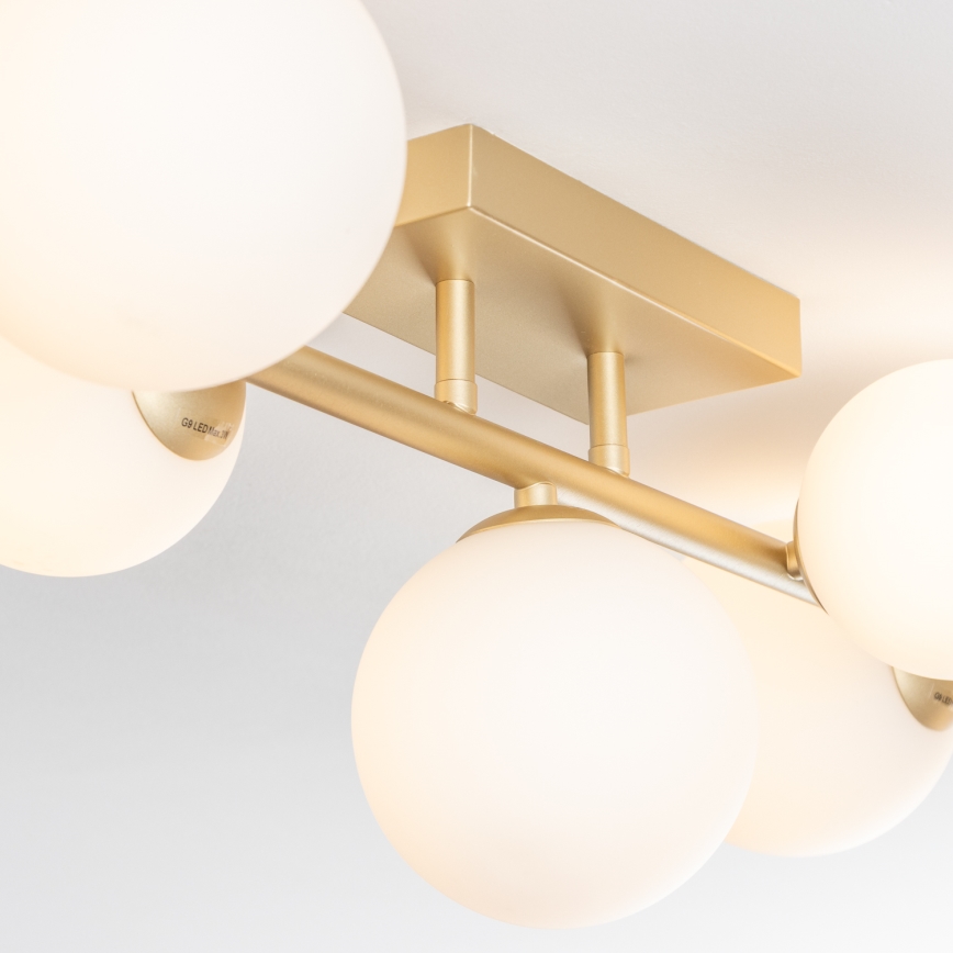 Brilagi - LED Полилей за повърхностен монтаж MILLA 7xG9/3W/230V златист/бял