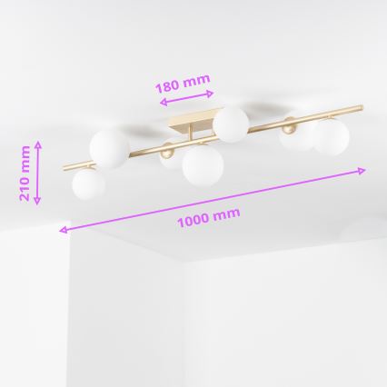 Brilagi - LED Полилей за повърхностен монтаж MILLA 7xG9/3W/230V златист/бял