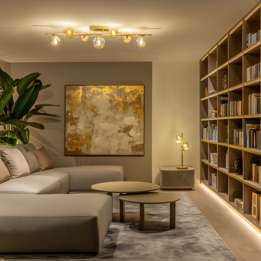 Brilagi - LED Полилей за повърхностен монтаж MILLA 7xG9/3W/230V златист