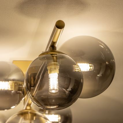 Brilagi - LED Полилей за повърхностен монтаж MILLA 7xG9/3W/230V златист/опушен