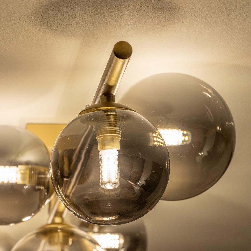 Brilagi - LED Полилей за повърхностен монтаж MILLA 7xG9/3W/230V златист/опушен