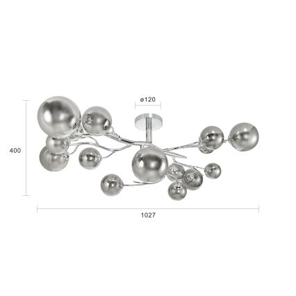 Brilagi - LED Полилей за повърхностен монтаж MISTEL 15xG9/3W/230V лъскав хром/опушен