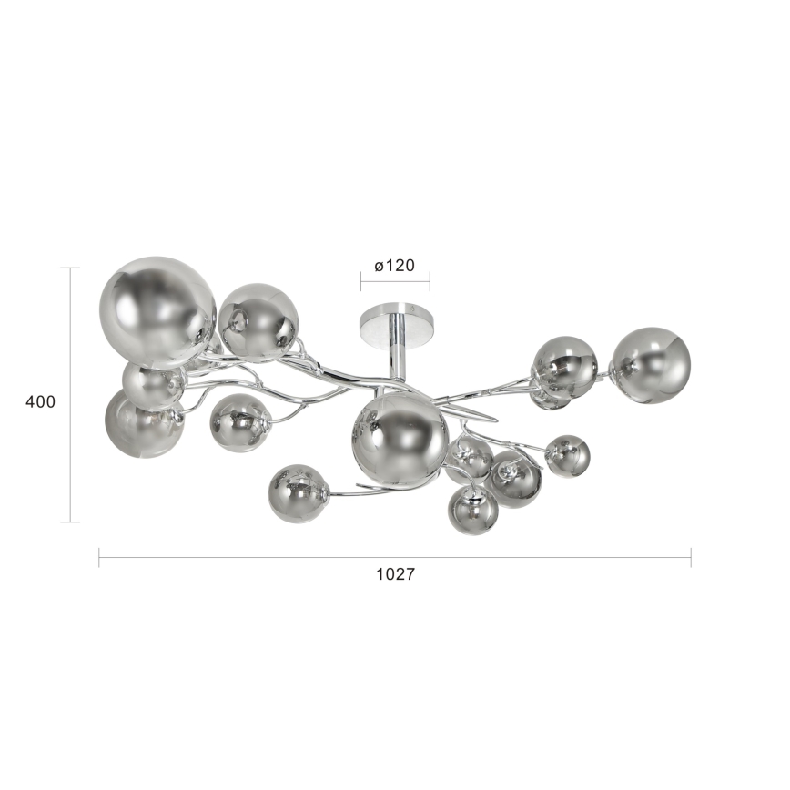 Brilagi - LED Полилей за повърхностен монтаж MISTEL 15xG9/3W/230V лъскав хром/опушен