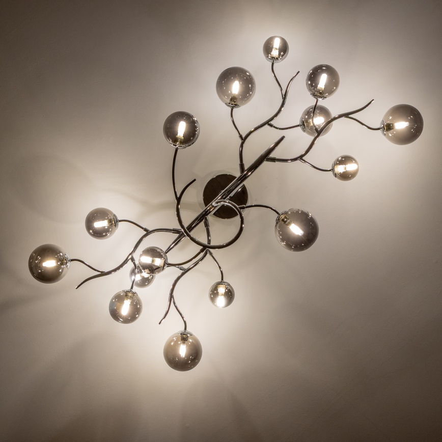 Brilagi - LED Полилей за повърхностен монтаж MISTEL 15xG9/3W/230V лъскав хром/опушен