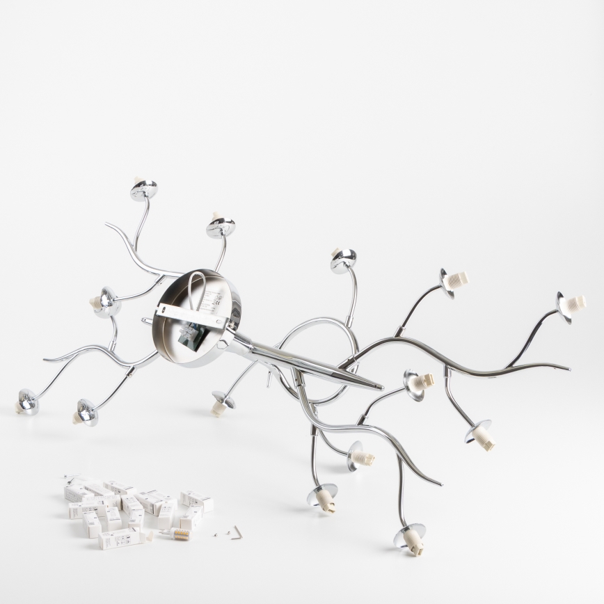 Brilagi - LED Полилей за повърхностен монтаж MISTEL 15xG9/3W/230V лъскав хром/опушен