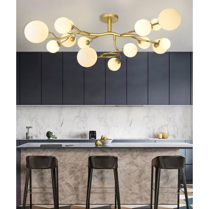 Brilagi - LED Полилей за повърхностен монтаж MISTEL 15xG9/3W/230V златист/бял