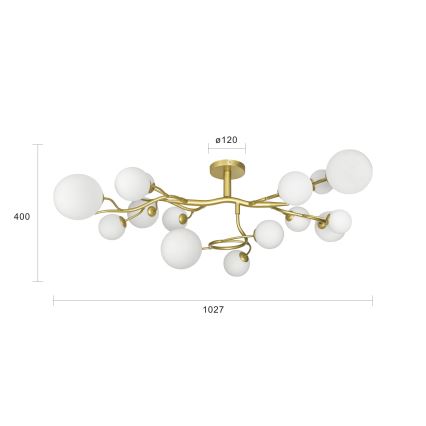 Brilagi - LED Полилей за повърхностен монтаж MISTEL 15xG9/3W/230V златист/бял