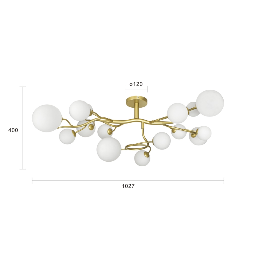 Brilagi - LED Полилей за повърхностен монтаж MISTEL 15xG9/3W/230V златист/бял