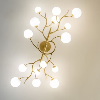 Brilagi - LED Полилей за повърхностен монтаж MISTEL 15xG9/3W/230V златист/бял