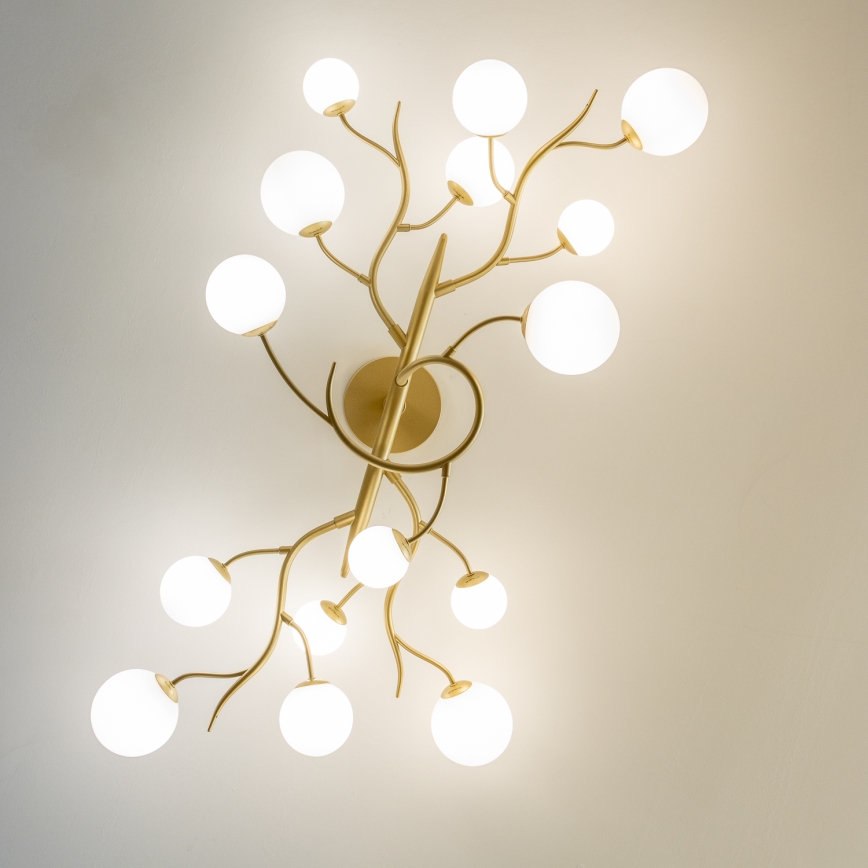 Brilagi - LED Полилей за повърхностен монтаж MISTEL 15xG9/3W/230V златист/бял