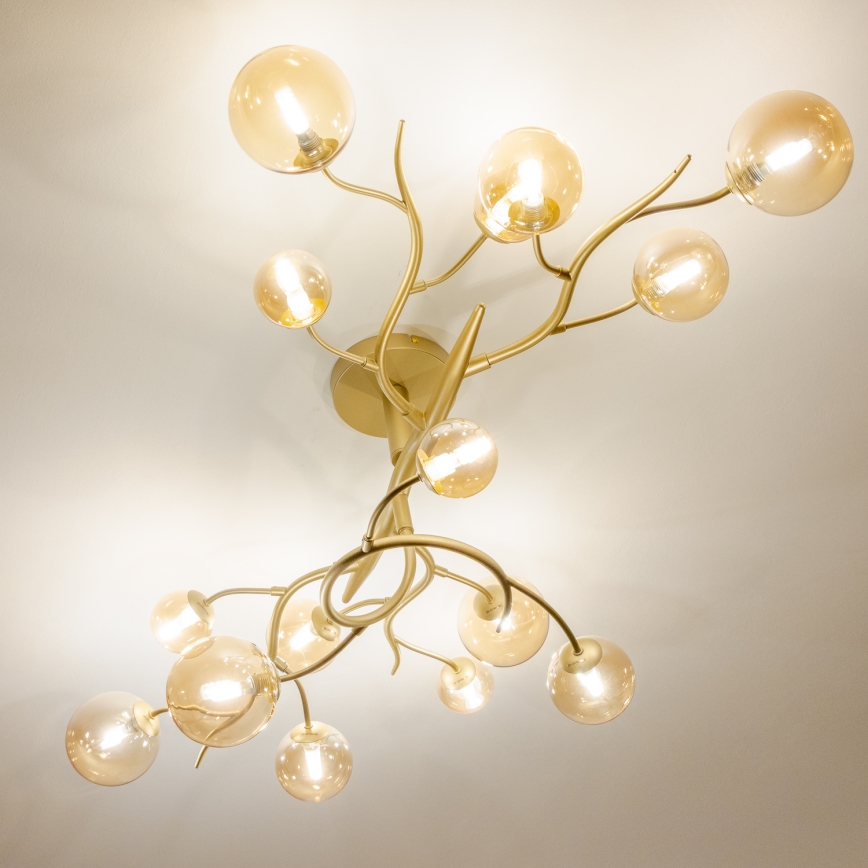 Brilagi - LED Полилей за повърхностен монтаж MISTEL 15xG9/3W/230V златист