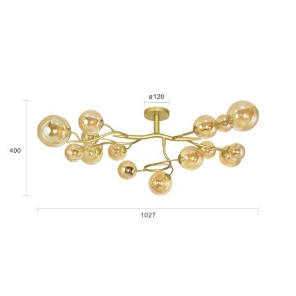 Brilagi - LED Полилей за повърхностен монтаж MISTEL 15xG9/3W/230V златист