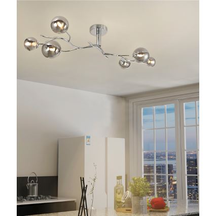 Brilagi - LED Полилей за повърхностен монтаж MISTEL 6xG9/3W/230V лъскав хром/опушен